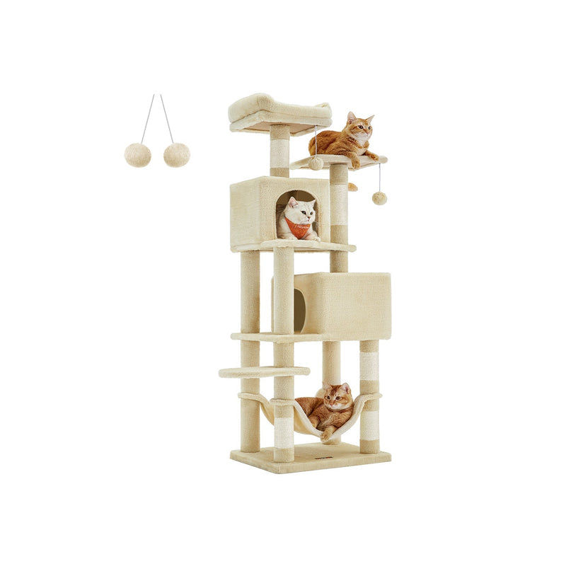 Arranhador de Pelúcia Premium com 5 Postes de Sisal